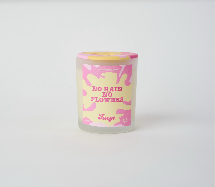 No rain no flowers| English garden scent glass candle