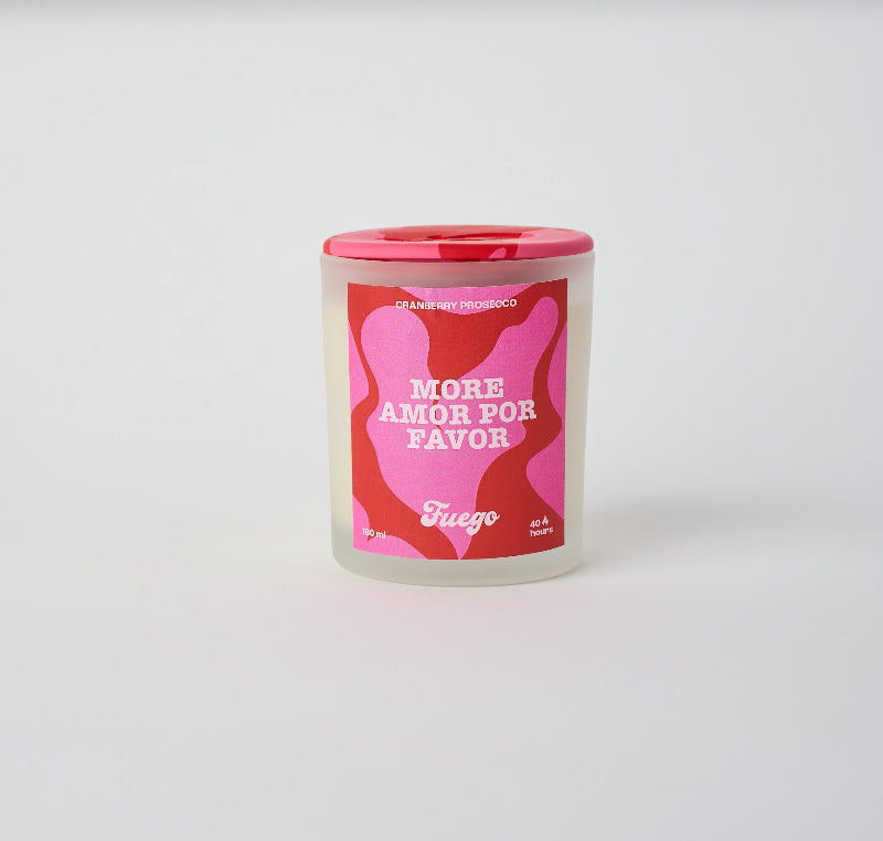 More Amor Por Favor | Cranberry & Prosecco scent glass candle