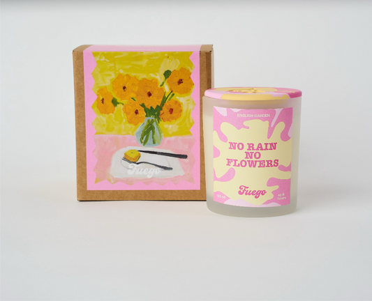 No rain no flowers| English garden scent glass candle