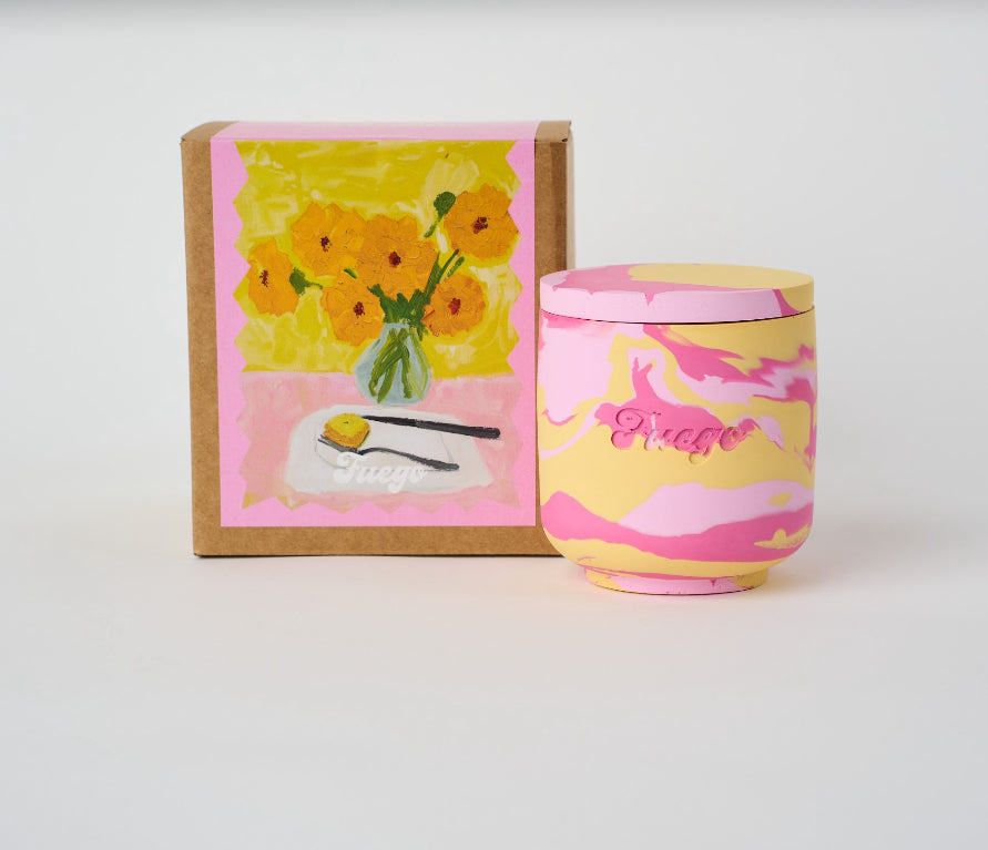 No rain no flowers | English garden scent jesmonite candle